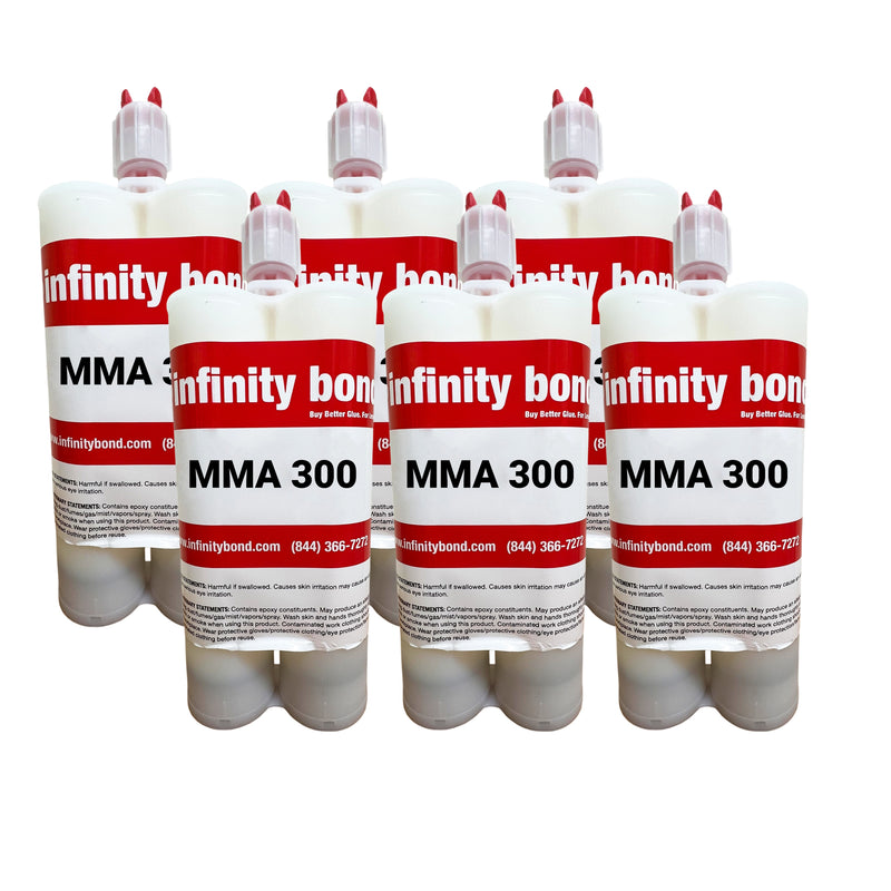 Case of 6 400ml Cartridges of Infinity Bond MMA 300 Fast Set Metal and Plastic Methacrylate Adhesive