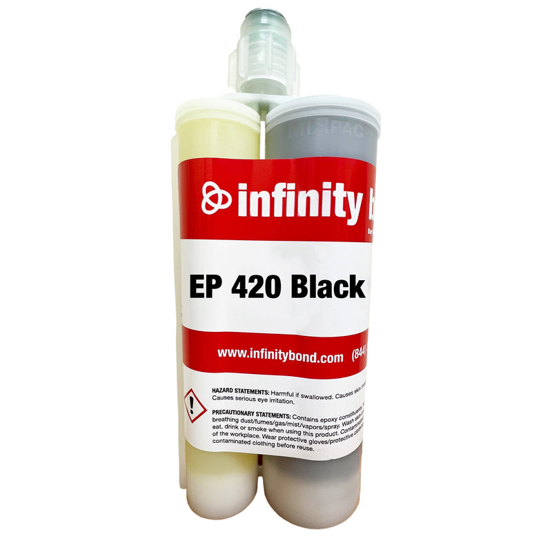 Infinity Bond EP 420 Black Slow Setting Impact Resistant Toughened Epoxy Adhesive 400 ml cartridge