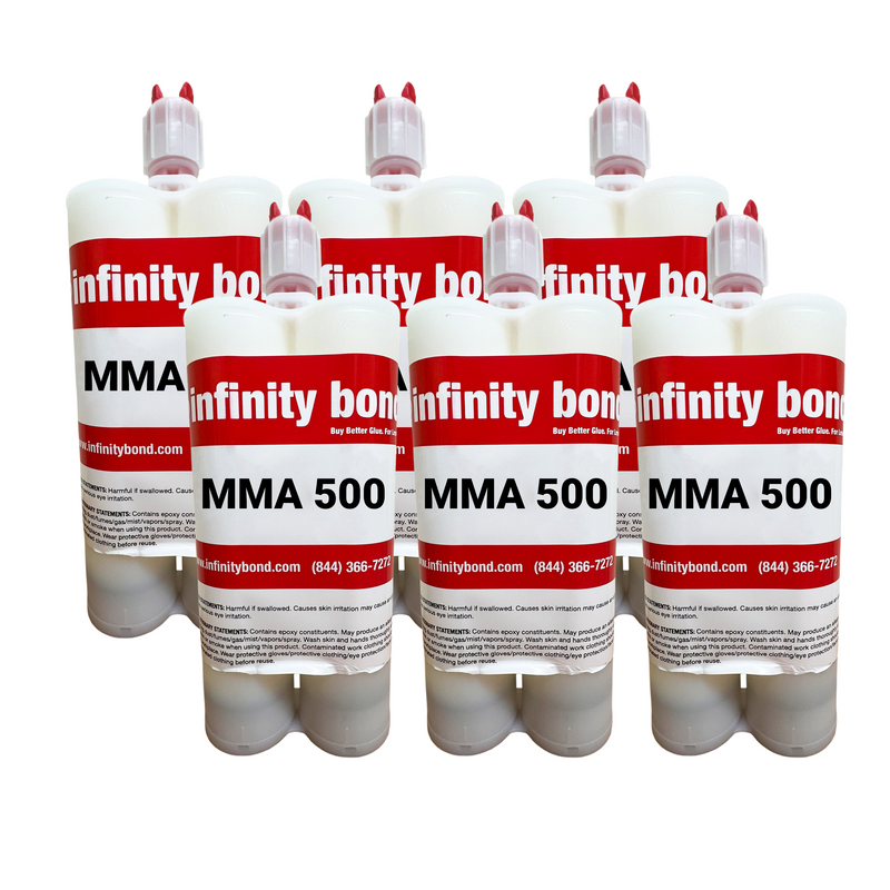 Case of 12 400ml Cartridges of Infinity Bond MMA 500 Difficult Plastic Bonding Methacrylate Adhesive