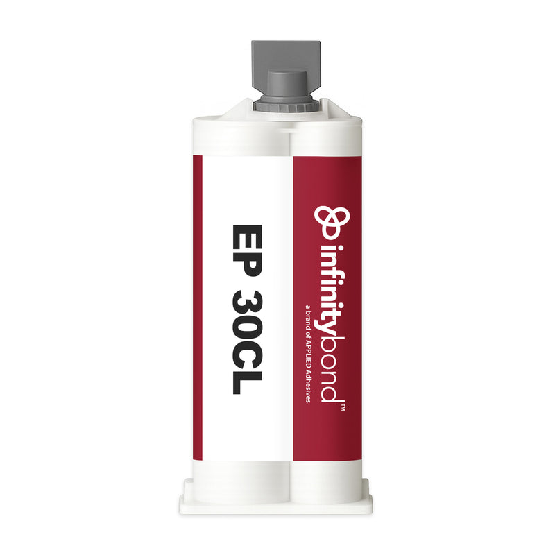 Clear low-viscosity epoxy – EP 30CL 50 ml A-System Cartridge, 2:1 ratio, bonds glass, optical fibers, and ceramics