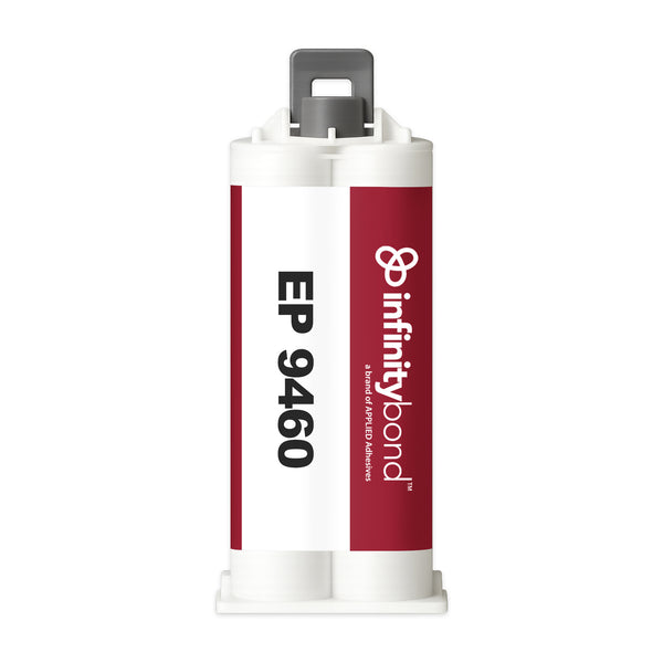 Infinity Bond EP 9460 50 ml B-System Cartridge – Gray 1:1 epoxy, 40–60 min set, bonds metals, ceramics, plastics