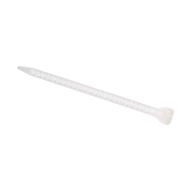 Infinity Bond MCH 06-24T clear plastic housing static mixer with bell connection and stepped tip, ideal for dispensing 1:1 and 2:1 adhesives.