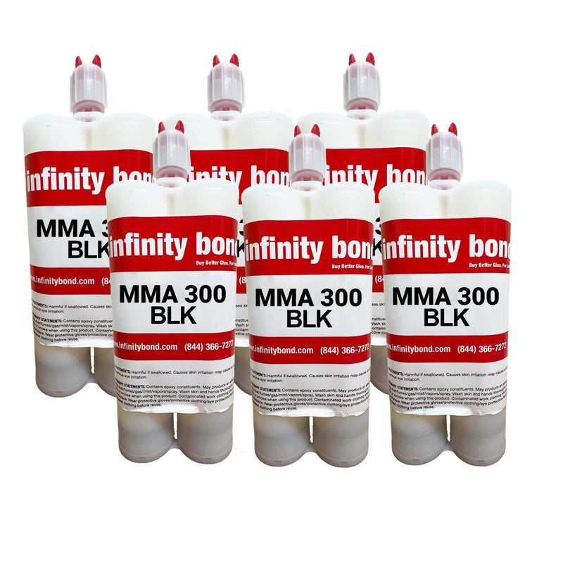 Infinity Bond MMA 300 Black – 400ml Case of 6 Structural Adhesive Tubes