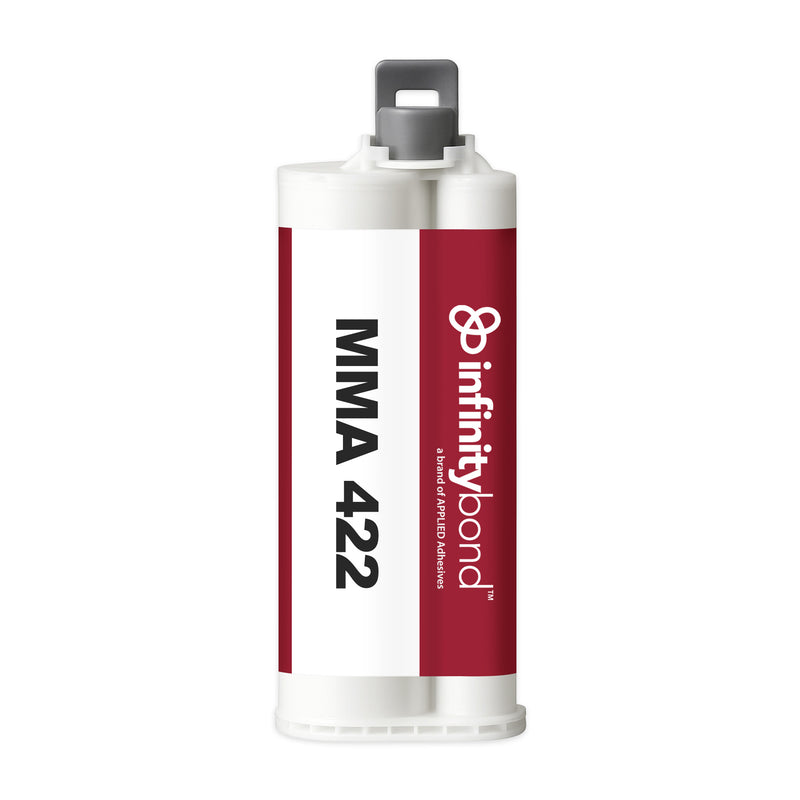 50 ml Cartridge of Infinity Bond MMA 422 – Structural 10:1 adhesive, flexible, weather resistant, bonds metals and plastics