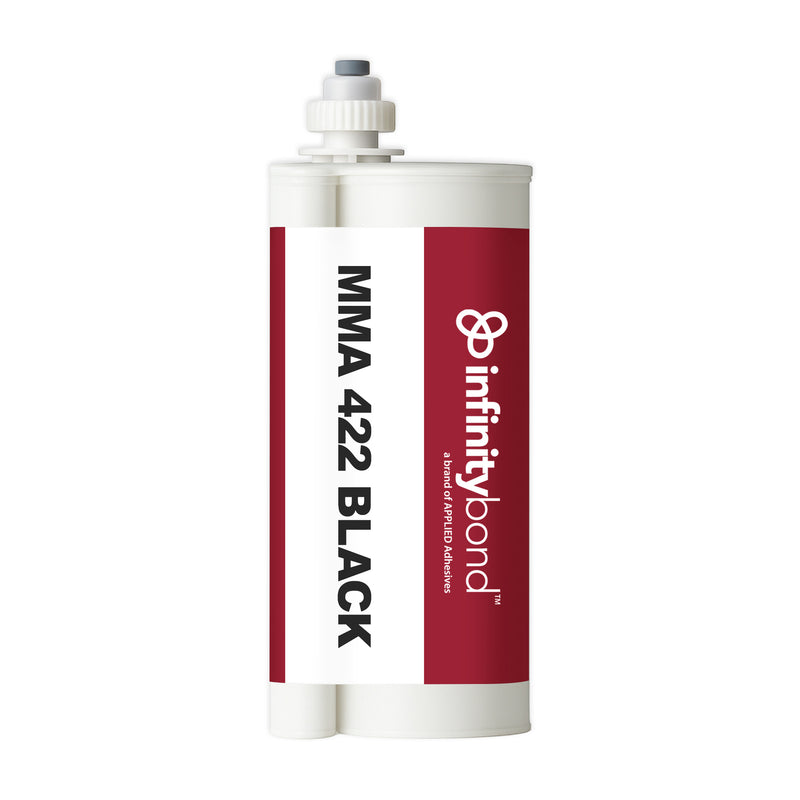 Infinity Bond MMA 422 Black 490 ml Cartridge – Structural adhesive, black pigmented, bonds metals, fiberglass, and plastics