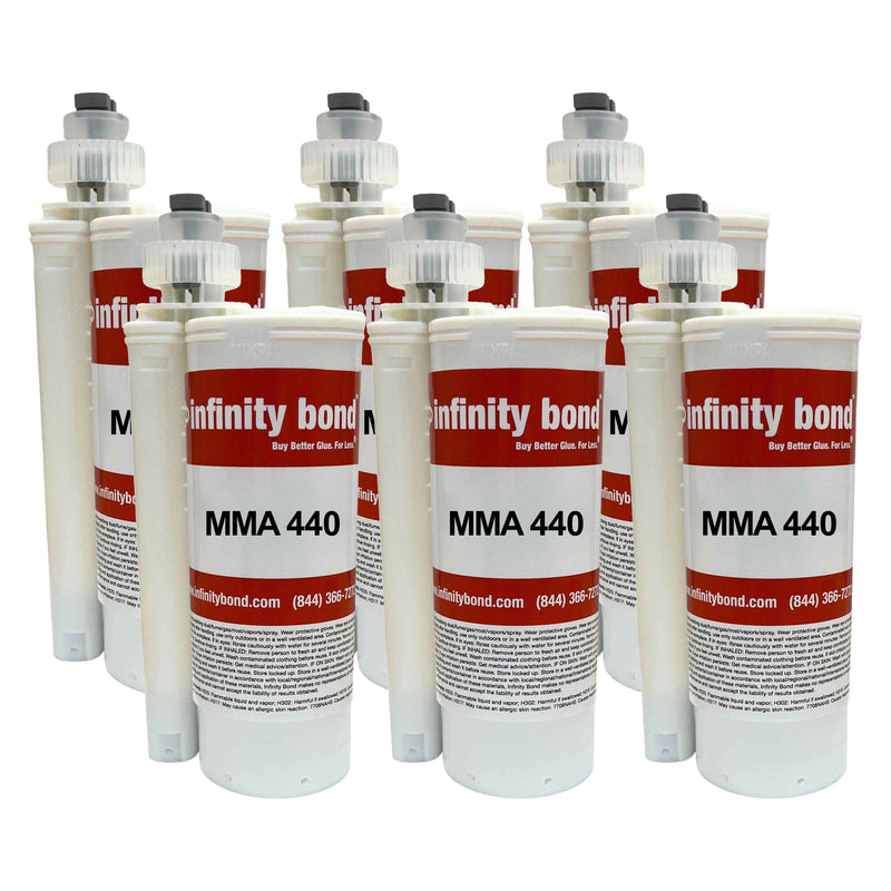 Infinity Bond MMA 440 – 6-pack of 490ml cartridges for high-strength metal and plastic bonding