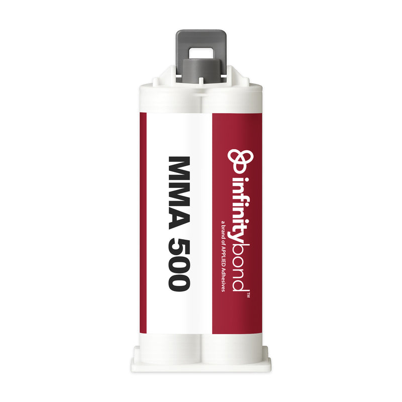 Unique methacrylate adhesive for hard-to-bond plastics – MMA 500 50 ml B-System Cartridge, 1:1 ratio, 4–5 min set