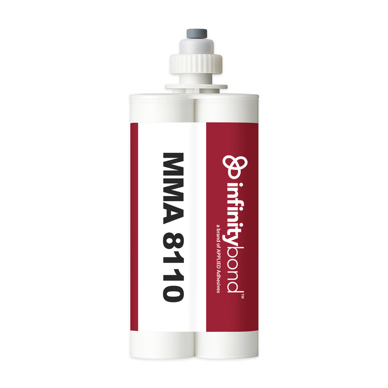 Infinity Bond MMA 8110 400 ml Cartridge – Gray adhesive, fatigue resistant, bonds galvanized metals, FRP, and plastics